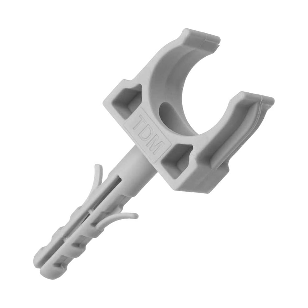 Изображение товара Крепеж-клипса для трубы 16 мм TDM ELECTRIC с дюбелем 100 шт серый