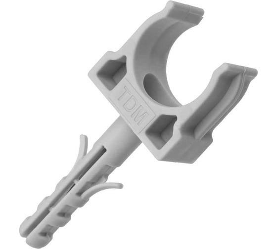 Изображение товара Крепеж-клипса для трубы TDM ELECTRIC 16 мм, с дюбелем, серая, 100 шт. TDM SQ0405-0091