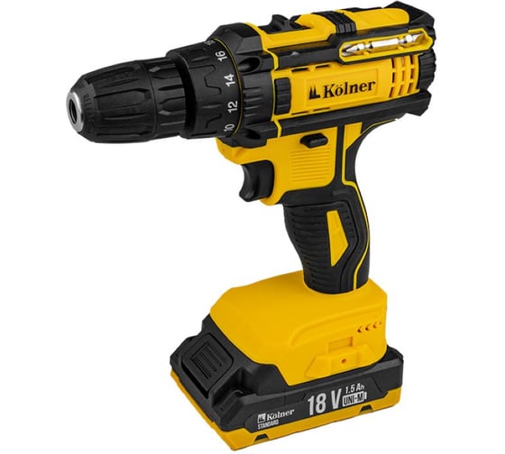Изображение товара Аккумуляторная дрель-шуруповерт Kolner 18V UNI-M, 30 Нм, KCD 18LC, БЗП 8020100593