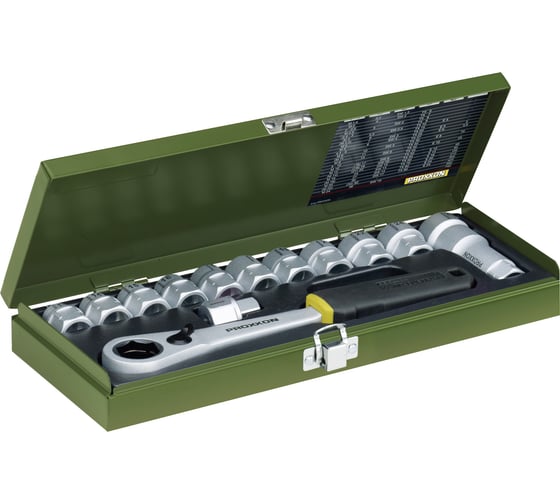 Изображение товара Набор с трещоткой Proxxon 14 позиций от 13 до 27 мм 23604
