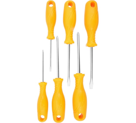 Изображение товара TOLSEN Набор отверток 6 шт, SL/PH, 40Cr, пласт. маслостойкая рукоятка GRIPro 20738