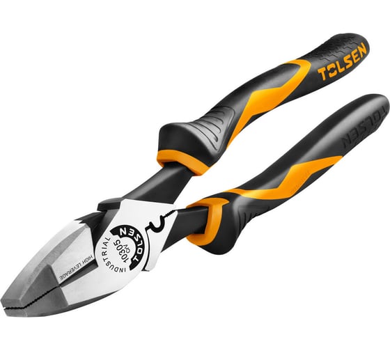 Изображение товара Комбинированные плоскогубцы TOLSEN Industrial 240 мм, смещ. шарнир, CrV, двухкомп. рукоятки GRIPro 10305