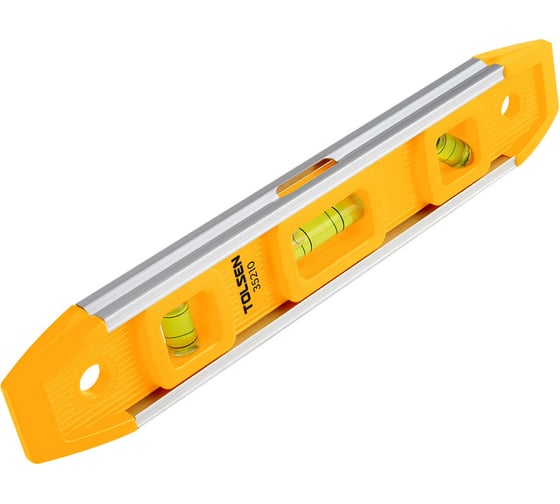 Изображение товара Пузырьковый уровень TOLSEN 225 мм, 3 глазка, Torpedo, алюминий 35210