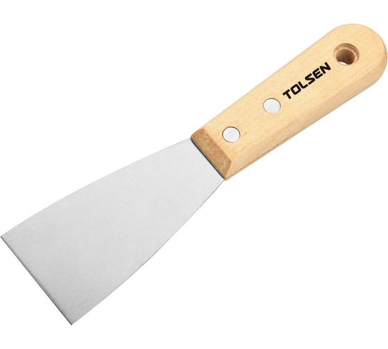 Изображение товара Малярный шпатель TOLSEN 75 мм, сталь, деревянная ручка 40204