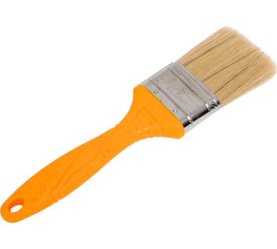 Изображение товара Плоская кисть TOLSEN Industrial 2", смешанная щетина 57x19 мм, пластиковая ручка GRIPro, хром. оправка 40133