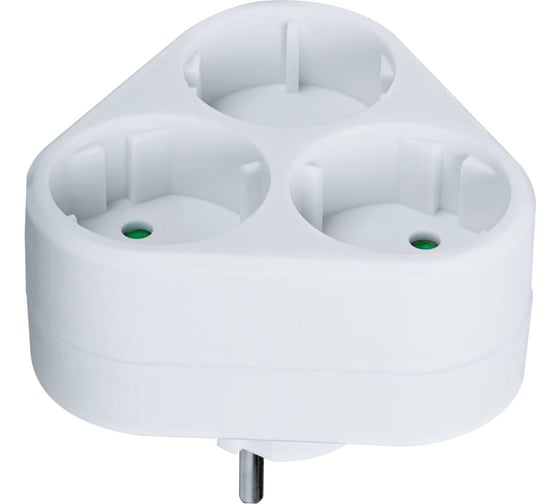 Изображение товара Разветвитель Navigator 94 694 NAD-S-3X-WH 3 гнезда треугольник без заземления 94694