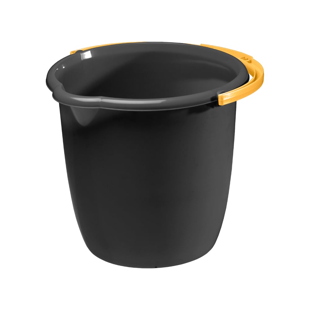 Изображение товара Ведро хозяйственное Бытпласт 8Л темно-серое пластиковое прочное
