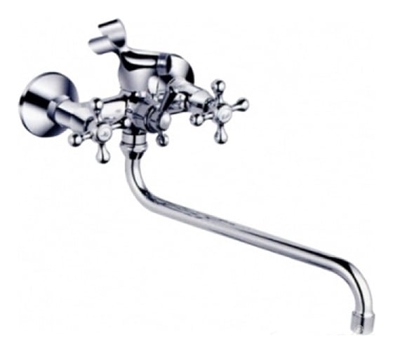 Изображение товара Смеситель для ванны и умывальника FRAP  F2208 1/2 керамическая кран-букса, шаровой переключатель, крест 509239