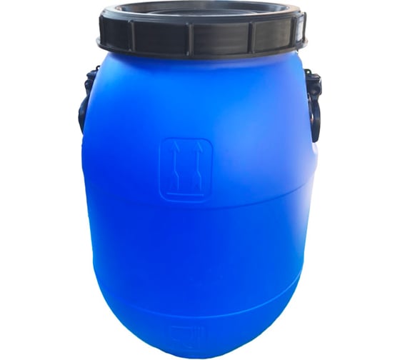 Изображение товара Бочка Тара.ру п/э 40 л, круглая, с винтовой крышкой, с вкладышем внутри, с усиллеными ручками, цв. синий 32327