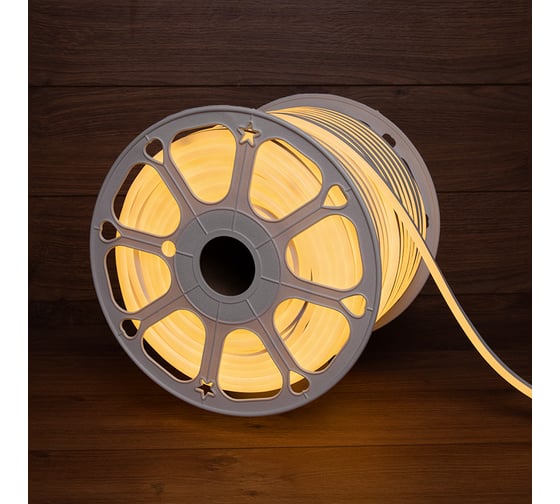 Изображение товара Гибкий неон NEON-NIGHT SMD 8x16мм, 120 LED/м ТЕПЛЫЙ БЕЛЫЙ, односторонний, 24В, бухта 50м 131-126