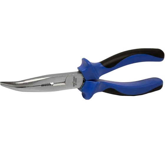 Изображение товара Длинногубцы Промлайн изогнутые 200мм с двухкомпонентными рук. Cr-v, ПЛ01307180_z024