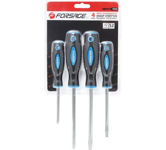 Изображение товара Набор магнитных отверток Forsage Profi 4 предметов в блистере F-7004A(27175)