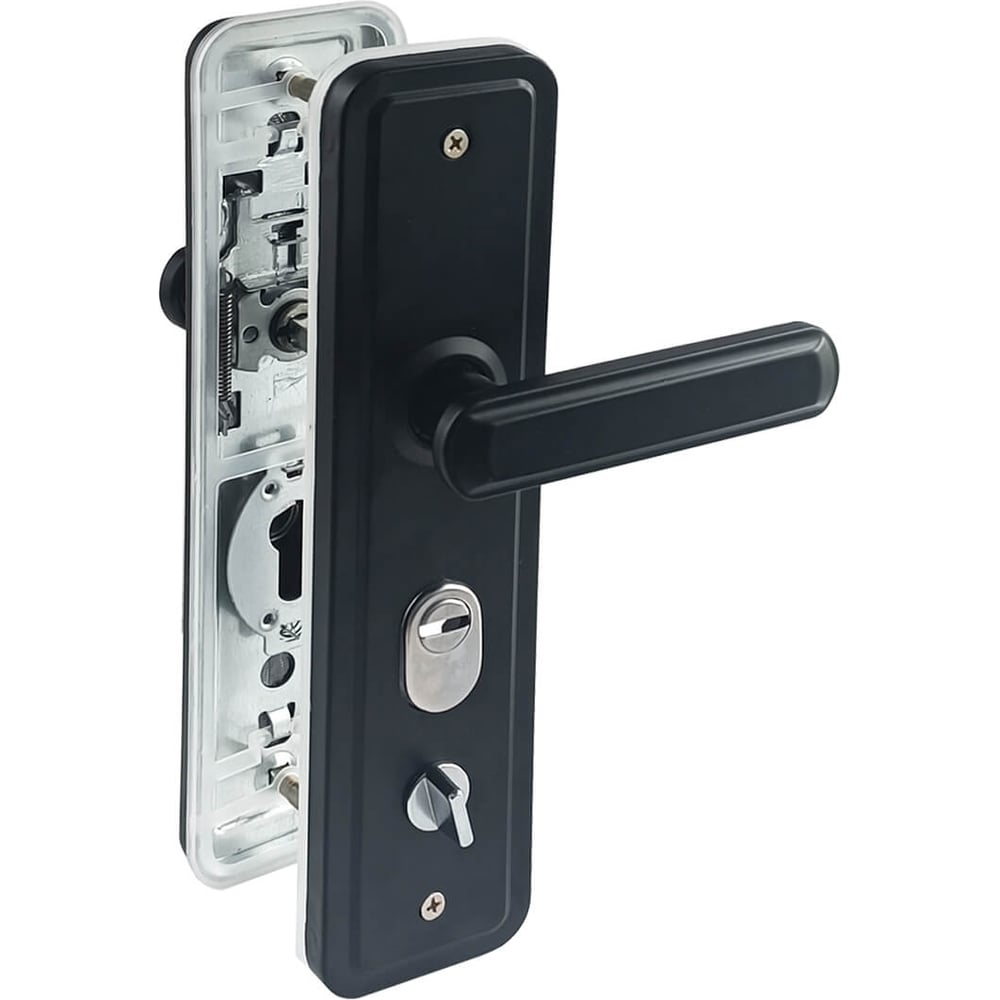 Изображение товара Механические ручки для входных дверей Marlok РД-6603 универсальные Черный металл