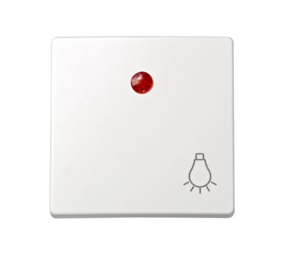 Изображение товара Клавиша для одноклавишного кнопочного выключателя с подсветкой Simon S73 Loft, с пиктограммой лампа, белый 73016-60