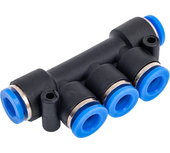 Изображение товара Фитинг-разветвитель цанговый пневматический 6 мм, пластик, тип PK, 5 шт TITAN LOCK TLP-PK6_5