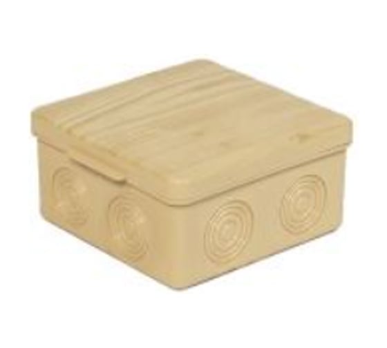 Изображение товара Коробка распаячная пылевлагозащитная без эластичных мембранных вводов U-plast УПр 80*80/50.2.3. сосна, 100 шт 030-035С