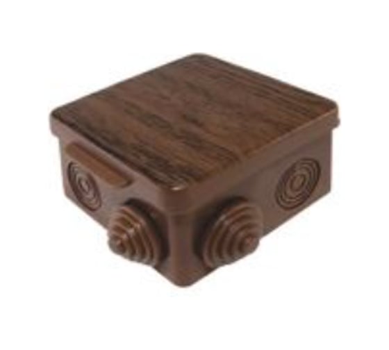 Изображение товара Коробка распаячная U-plast пылевлагозащитная, с эластичным мембранным вводом УПр 80*80/50.2.3. дуб, 100 шт 030-031Д