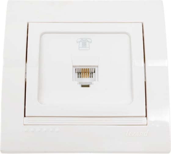 Изображение товара Розетка Lezard DERIY RJ11 евро белый 702-0202-137