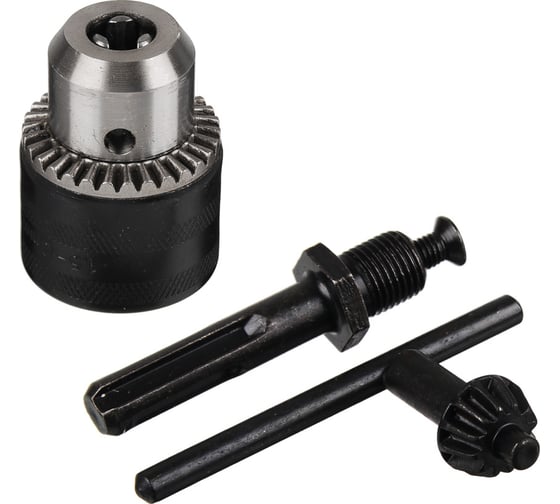 Изображение товара Набор для дрели 3 предмета (патрон ключевой 13 мм-20UNF, ключ для патрона, переходник SDSplus - 20UNF) РОКОТ 646-211