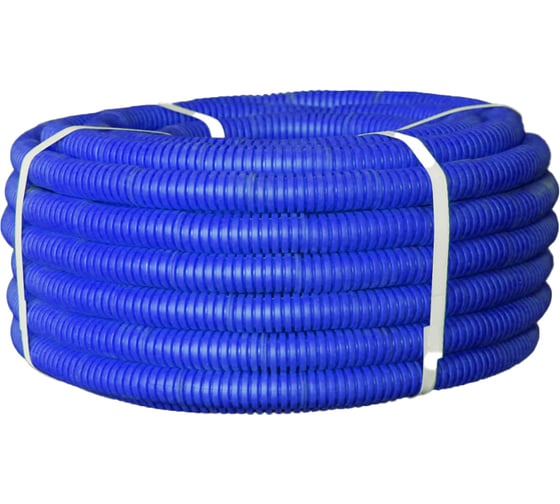 Изображение товара Труба гофрированная U-plast 40 мм, с зондом синяя, ПНД (HF), УФ, 25м 711-040С