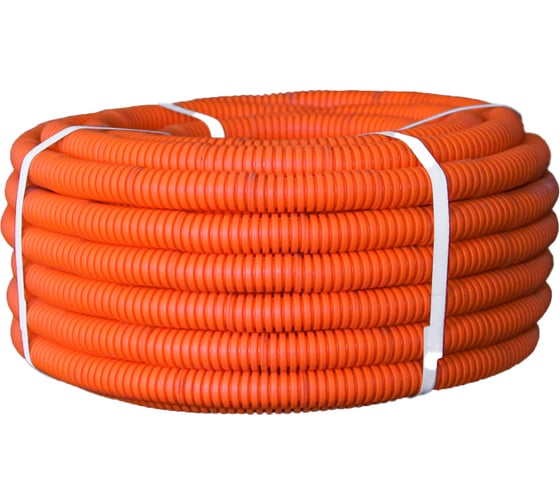 Изображение товара Труба гофрированная U-plast 25 мм, с зондом оранж., ПНД (HF), УФ, 75м 710-025