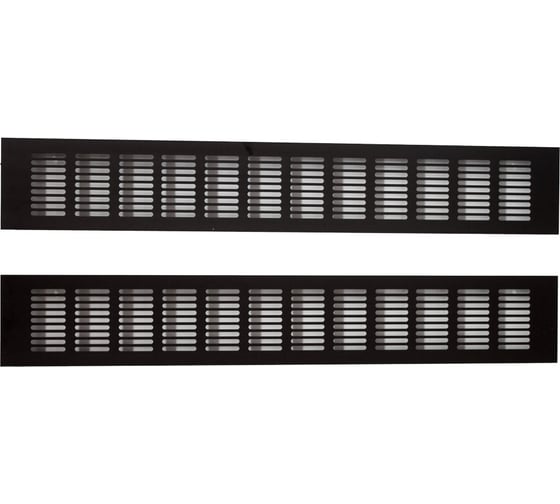 Изображение товара Вентиляционная решетка 80х500 мм, черный матовый Mebax 2 шт/уп,00-00003017