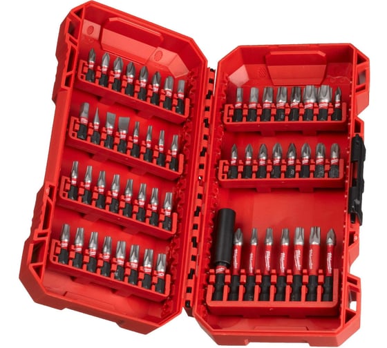 Изображение товара Биты SHOCKWAVE набор 56 предметов GEN III в пласт. кейсе Milwaukee 4932492006