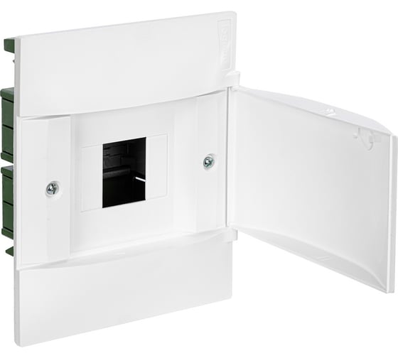 Изображение товара Пластиковый щиток Legrand Practibox S встраиваемый (в полые стены) 1x4 Белая дверь 134564