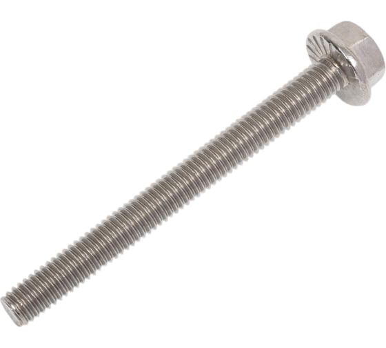 Изображение товара Болт DINFIX DIN 6921, с шестиг. гол. с фланцем с зазубринами, 6x60 мм, А2 нержав. сталь, 50 шт. 00-0005271