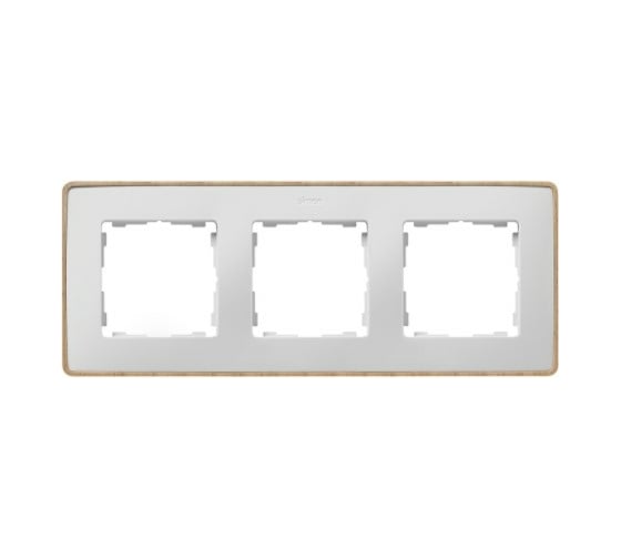 Изображение товара Рамка Simon декоративная, 3 поста, Select, S82 Detail, белый-дерево Бук 8201630-270