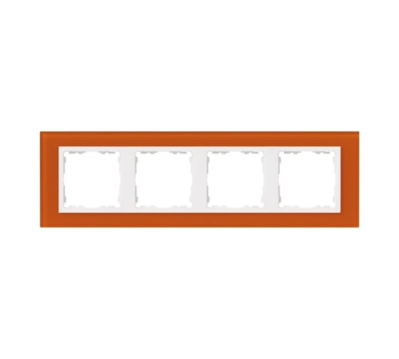 Изображение товара Рамка Simon декоративная, 4 поста, S82 Nature, Стекло, оранжевый-белый 82647-65