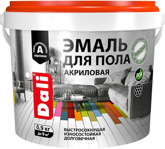 Изображение товара Эмаль для пола DALI акриловая, красное дерево, 0.9 кг (1/6) 275017