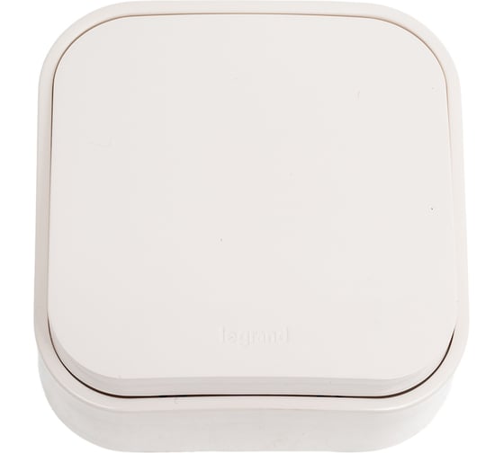 Изображение товара Выключатель Legrand кнопочный одноклавишный Quteo IP20 6А 250В винтовые зажимы накладной монтаж белый 782205