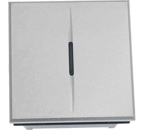 Изображение товара Выключатель аксиальный Legrand Axolute одноклавишный 10А 250В Автоматические клеммы 2 модуля Цвет Алюминий HC4001M2AN