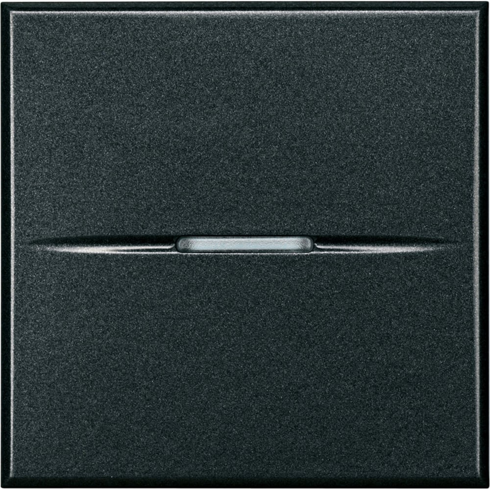 Изображение товара Кнопка Legrand Axolute аксиальная одноклавишная 10А 250В Автоматические клеммы 2 модуля Цвет Антрацит HS4005M2AN