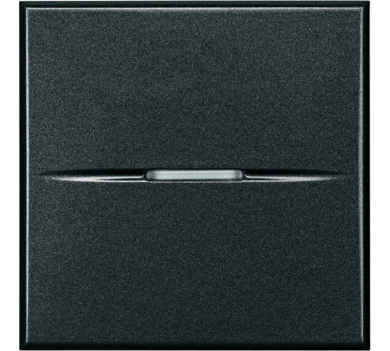 Изображение товара Кнопка Legrand Axolute аксиальная одноклавишная 10А 250В Автоматические клеммы 2 модуля Цвет Антрацит HS4005M2AN