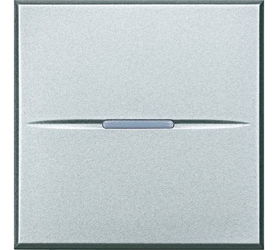 Изображение товара Кнопка Legrand Axolute аксиальная одноклавишная 10А 250В Автоматические клеммы 2 модуля Цвет Алюминий HC4005M2AN