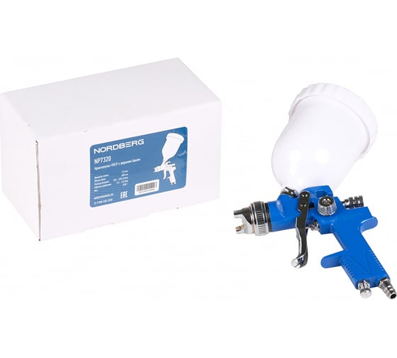 Изображение товара Краскопульт NORDBERG HVLP с верхним баком, сопло 2.0 мм NP7320