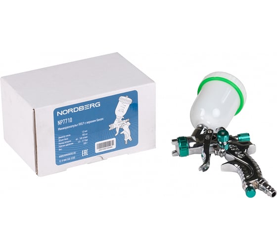 Изображение товара Миникраскопульт NORDBERG HVLP с верхним баком, сопло 1.0 мм NP7710