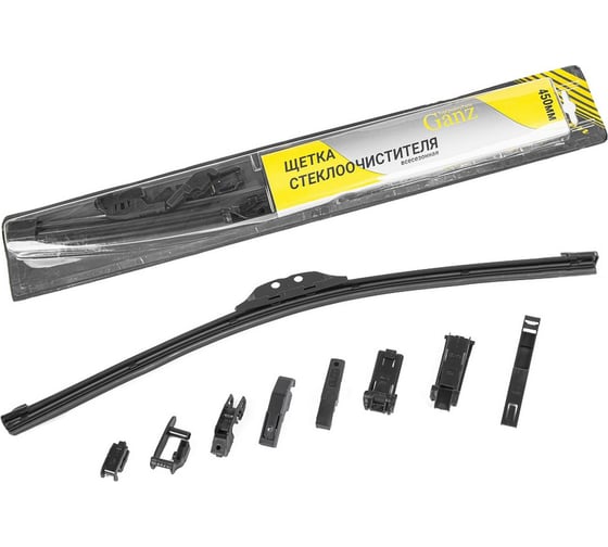 Изображение товара Бескаркасная щетка стеклоочистителя Ganz 450mm (8 адаптеров) GIS01017