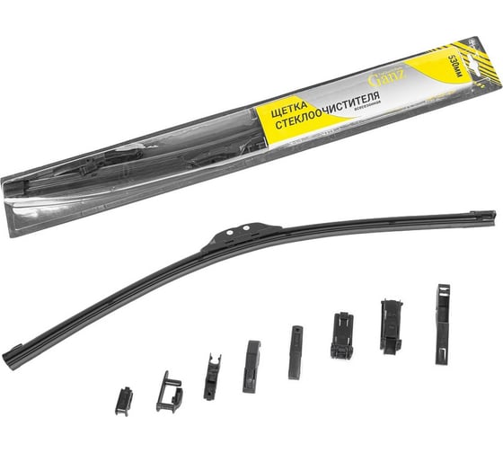 Изображение товара Бескаркасная щетка стеклоочистителя Ganz 530mm (8 адаптеров) GIS01020