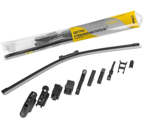 Изображение товара Бескаркасная щетка стеклоочистителя Ganz NEW 510mm (10 адаптеров) GIS01033