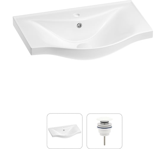 Изображение товара Раковина для ванной Wellsee Bisou в наборе 2 в 1 202011530