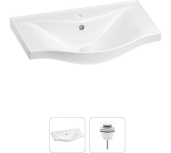Изображение товара Раковина для ванной Wellsee Bisou в наборе 2 в 1 202011534
