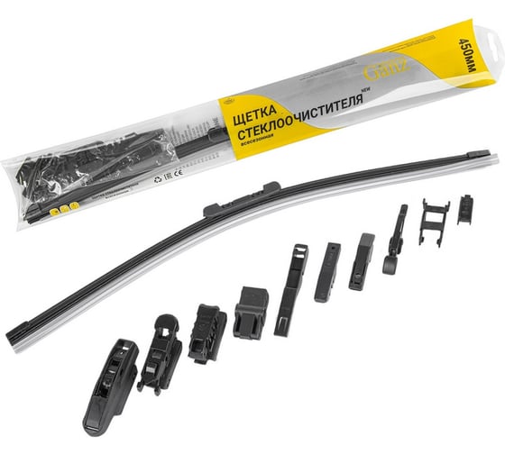 Изображение товара Бескаркасная щетка стеклоочистителя Ganz NEW 450mm (10 адаптеров) GIS01031