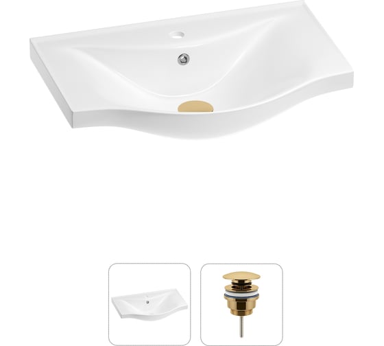 Изображение товара Раковина для ванной Wellsee Bisou в наборе 2 в 1 202011529