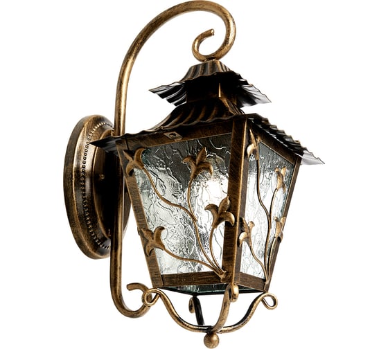 Изображение товара Садово-парковый светильник FERON PL631 на стену вниз 60W 230V E27, черное золото 11642