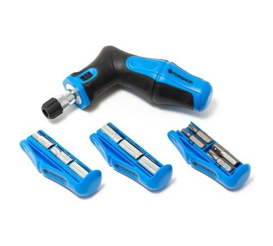 Изображение товара Угловая реверсивная отвертка с набором бит и головок Forsage 24 предмета блистере+сумка F-8148R24(28108)