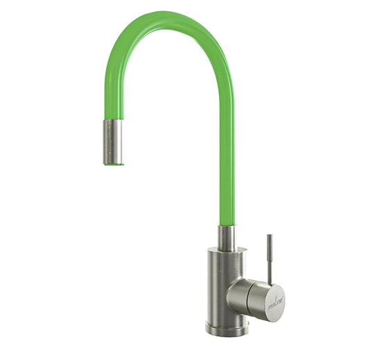 Изображение товара Смеситель для кухни Mixline зеленый, гибкий силиконовый излив 35k MLSS-0325 542380
