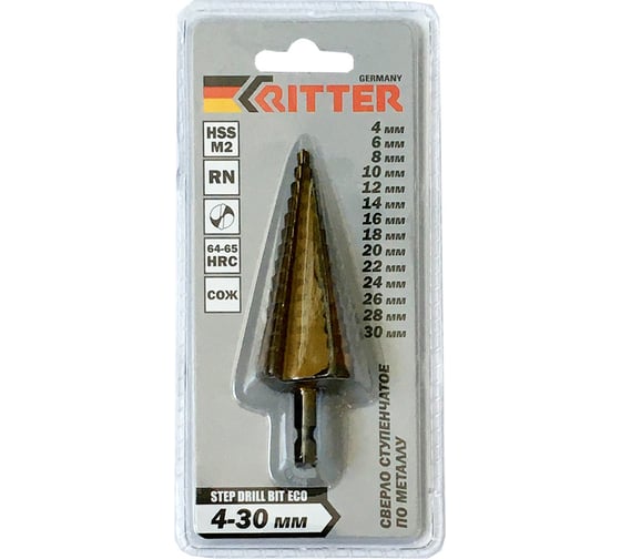 Изображение товара Сверло ступенчатое по металлу (4-30 мм; HSS M2) RITTER PS14204300